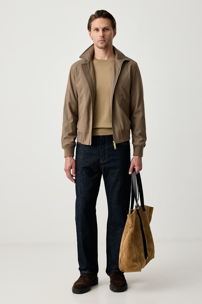 Sisley Sweter męski z bawełną zielony 10F2S1C78