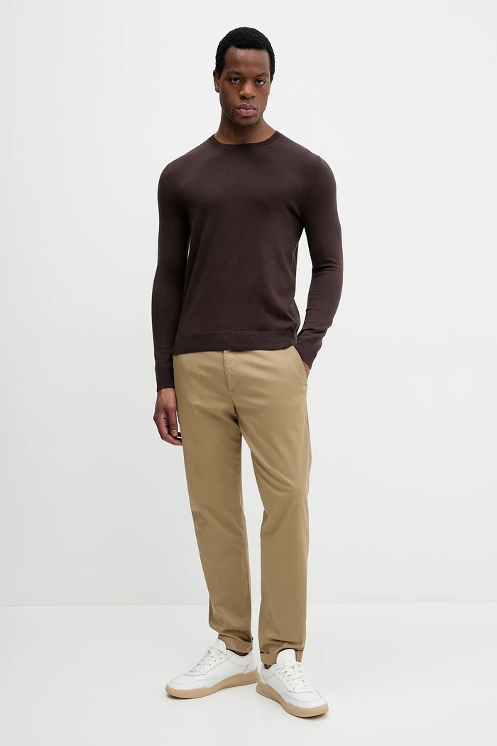 Sisley pulover bărbătesc cu bumbac 10F2S1C78 maro SS26
