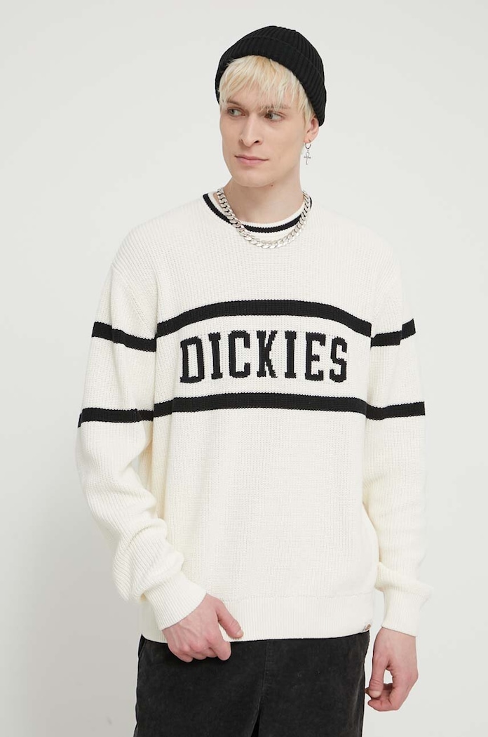 Dickies sweter bawełniany MELVERN wzorzyste beżowy DK0A4YMC