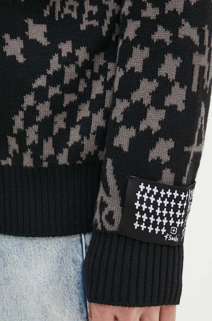 KSUBI kardigan bawełniany heroism cardigan MPS24KW005 czarny