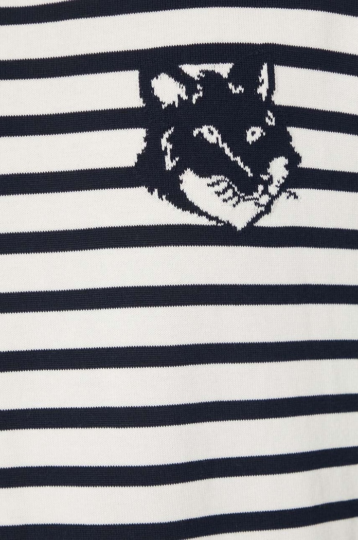 Бавовняний светр Maison Kitsuné Fox Head Intarsia Comfort Striped Jumper MM00803KT1102