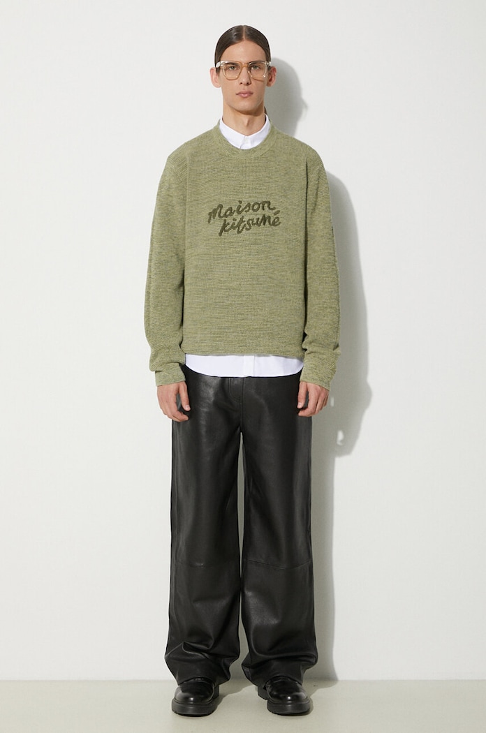 Maison Kitsuné cotton jumper Handwriting Comfort Jumper MM00807KT1108 green SS24