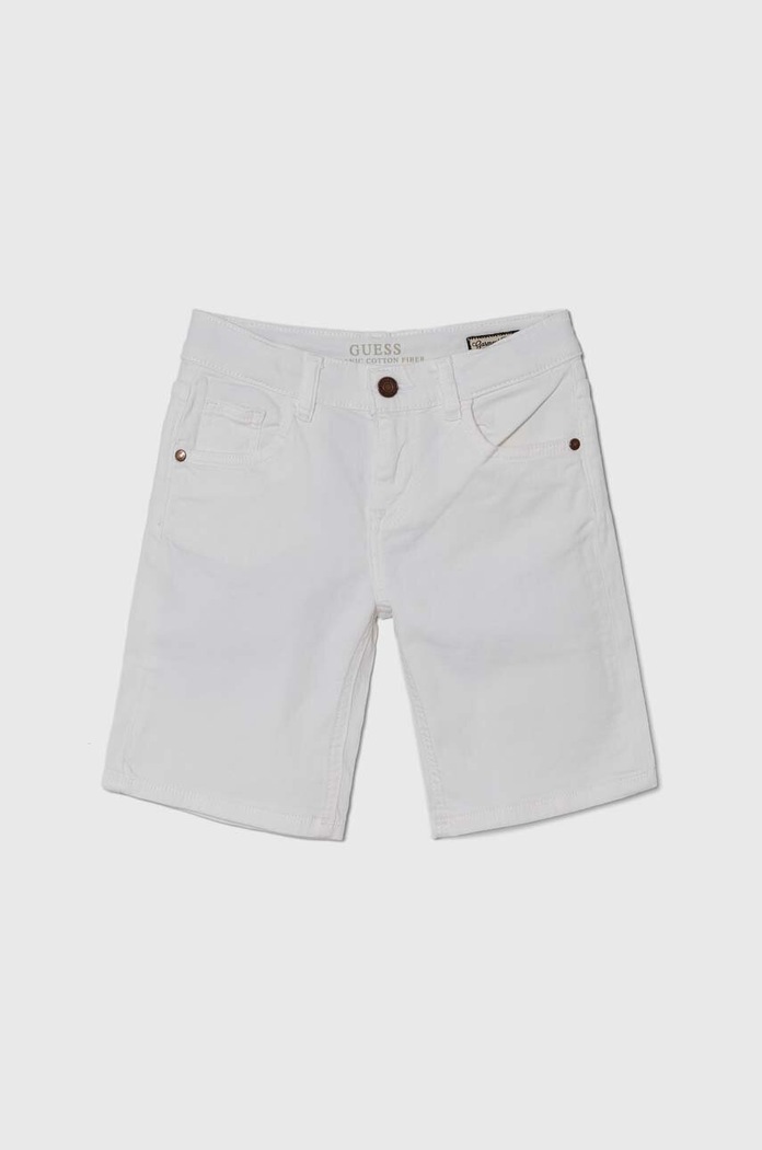 Guess szorty jeansowe dziecięce z elastanem biały L4RD11.WE620.PPYH