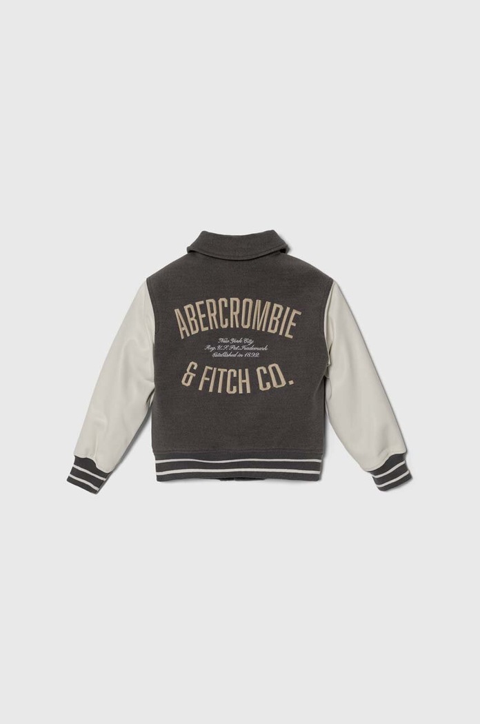 Dětská bomber bunda Abercrombie & Fitch KI232.4003 šedá SS24