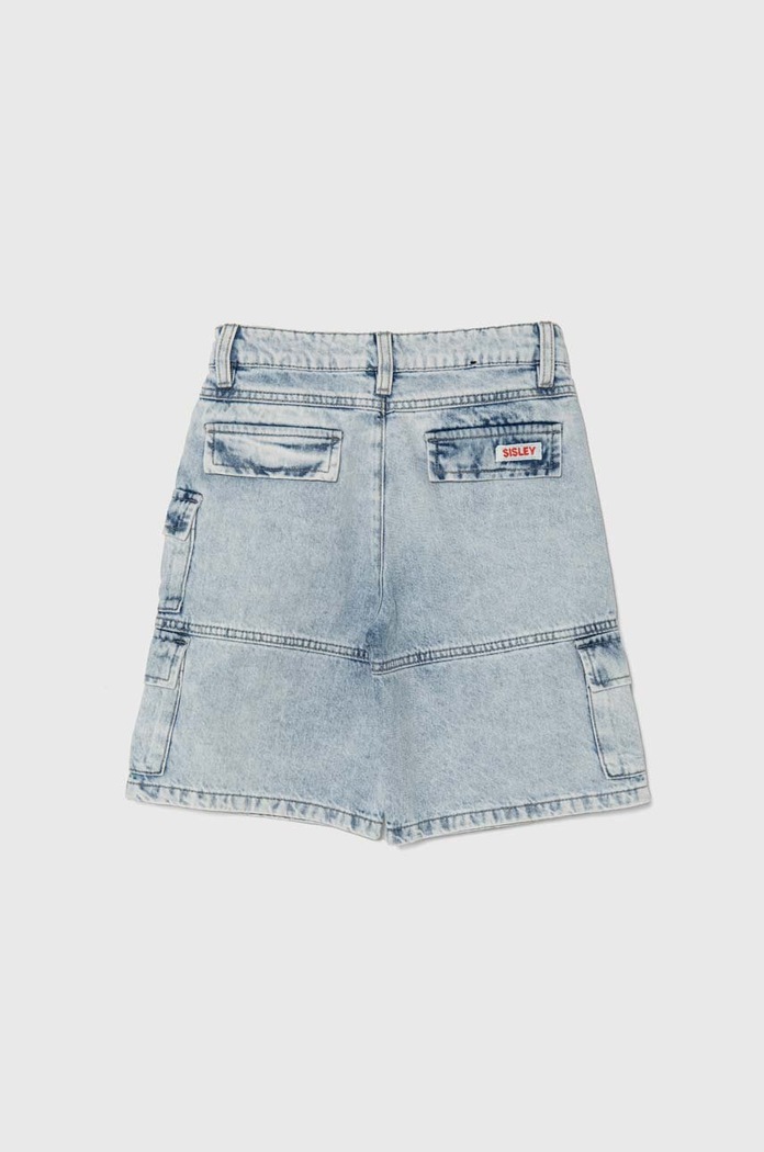 Detské rifľové krátke nohavice Sisley 4DW2Y900T.G.Seasonal modrá SS24