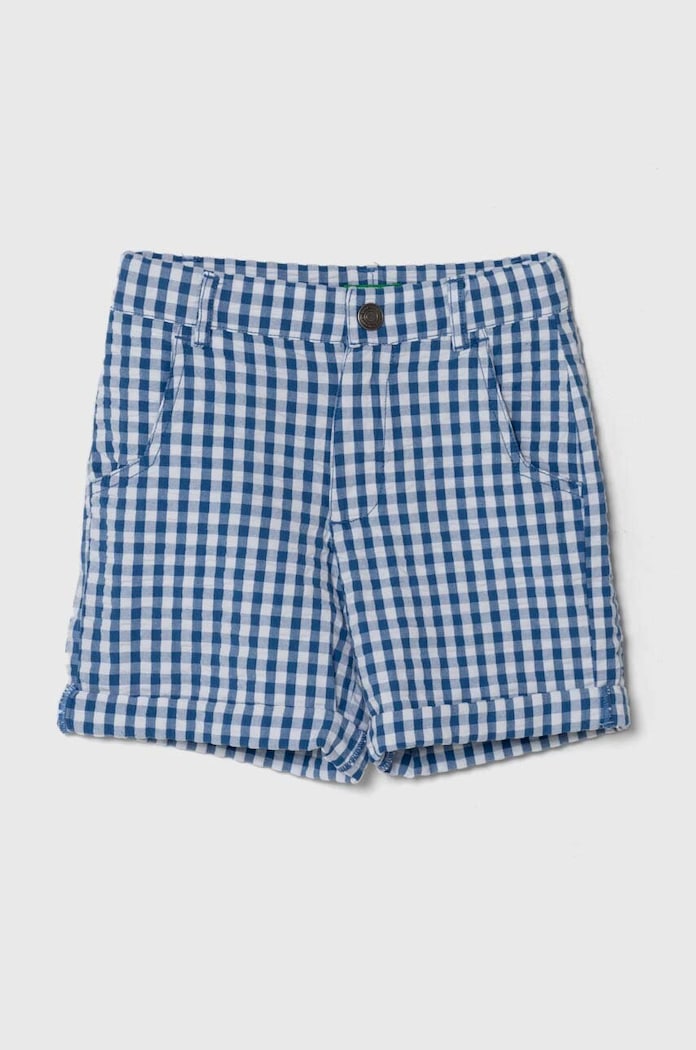 United Colors of Benetton szorty bawełniane dziecięce wzorzyste niebieski 4YCCG901U.P.Seasonal