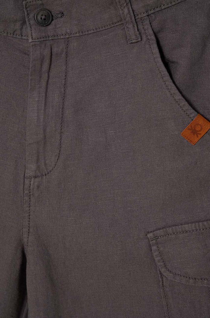 Παιδικό λινό σορτς United Colors of Benetton 424RC902X.G.Seasonal γκρί SS24