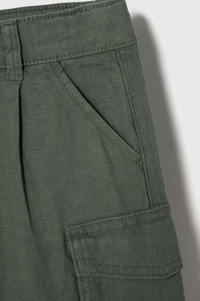 Dětské plátěné šortky United Colors of Benetton 424RG9024.P.Seasonal zelená SS24