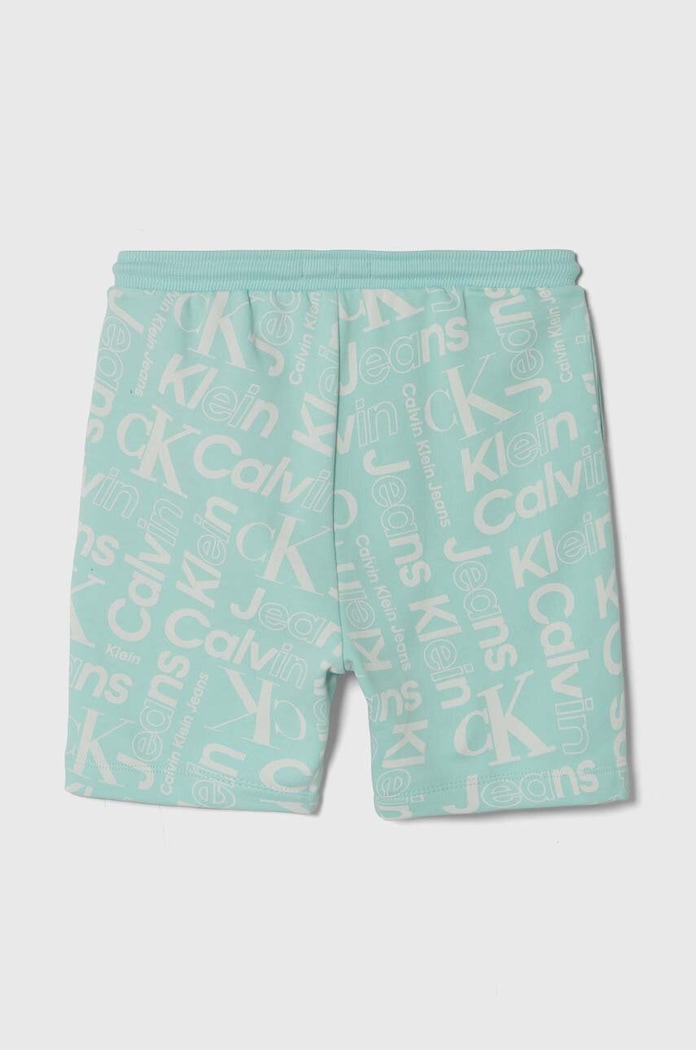Calvin Klein Jeans szorty bawełniane dziecięce IB0IB02105.PPYH turkusowy SS24