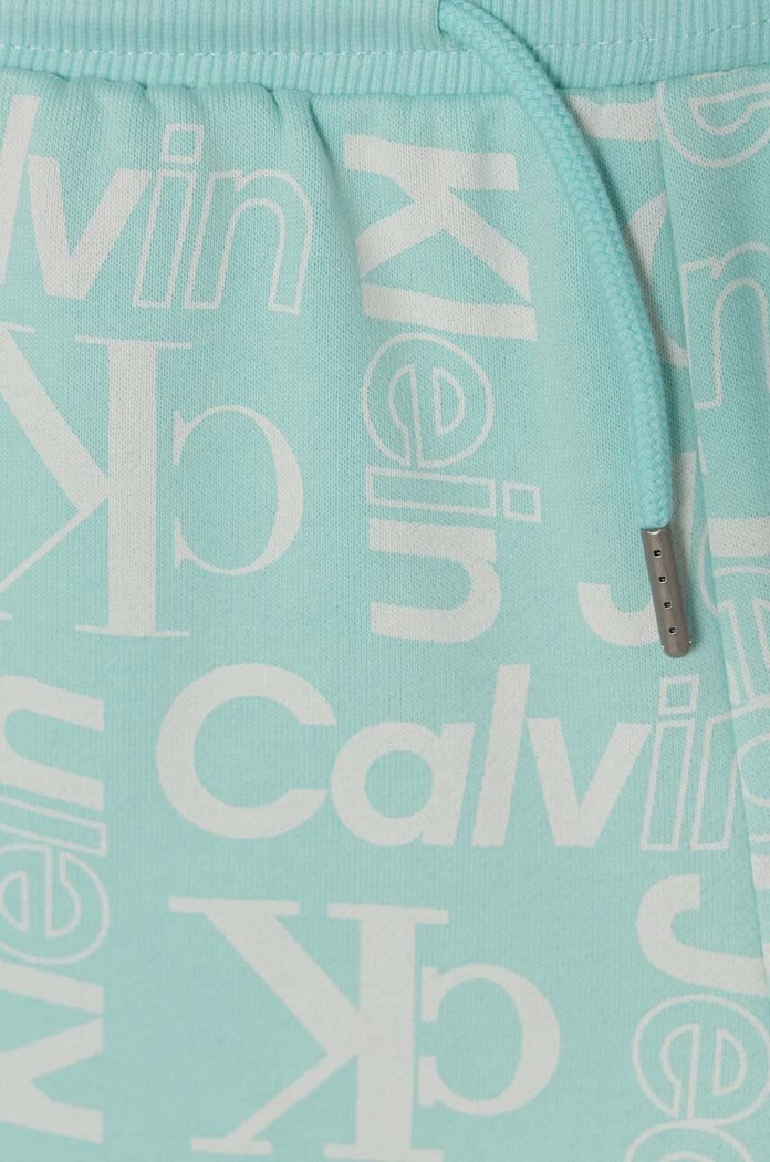 Chłopiec Calvin Klein Jeans szorty bawełniane dziecięce IB0IB02105.PPYH turkusowy