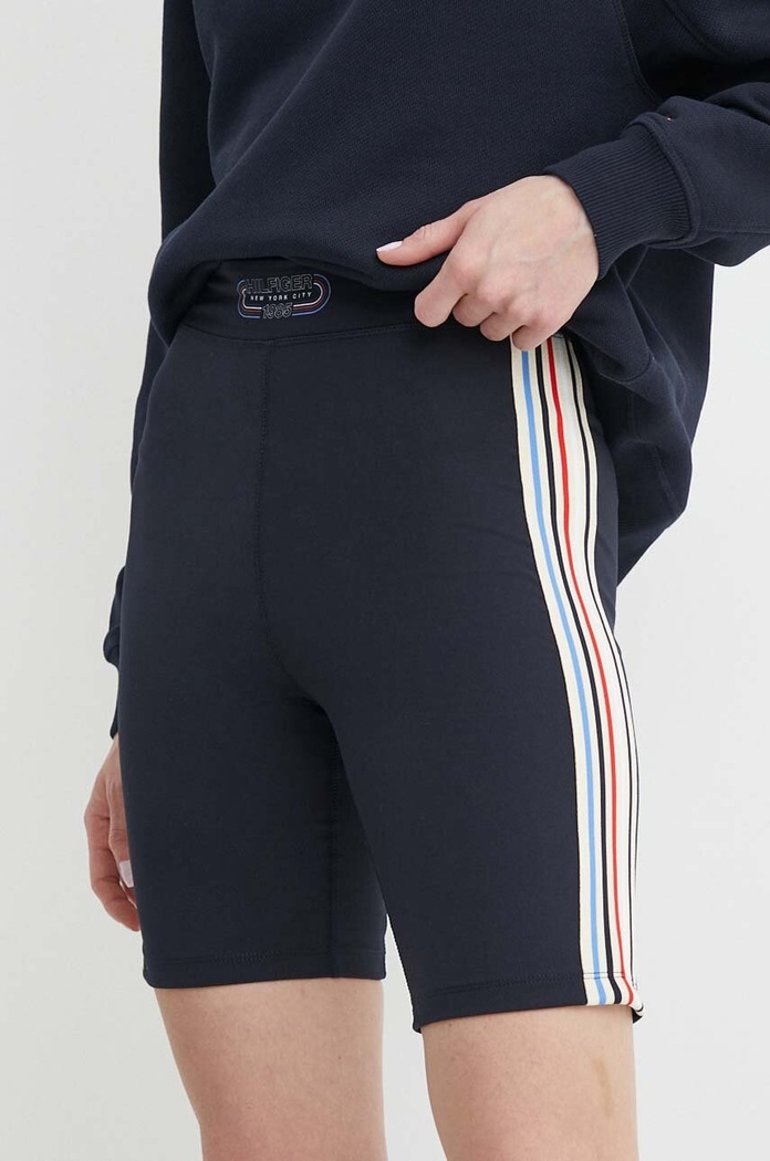 Къс панталон Tommy Hilfiger еластичен тъмносин WW0WW41493