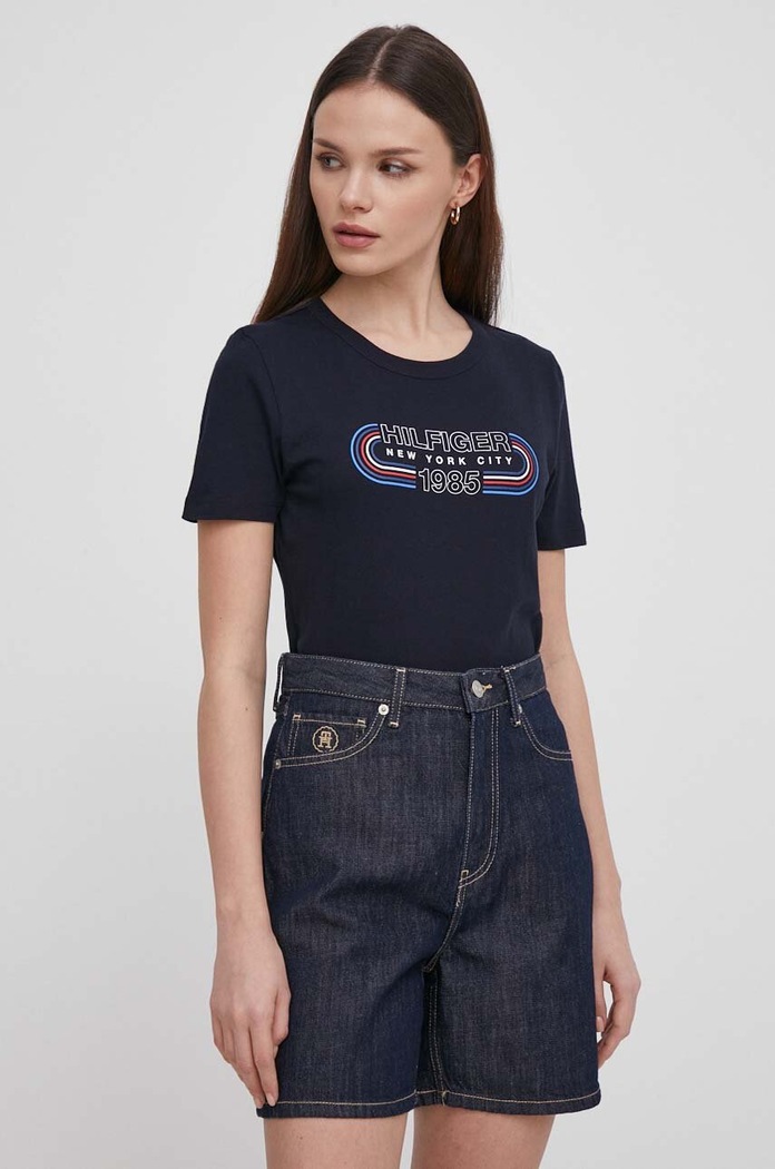 Džínové šortky Tommy Hilfiger námořnická modř WW0WW41325