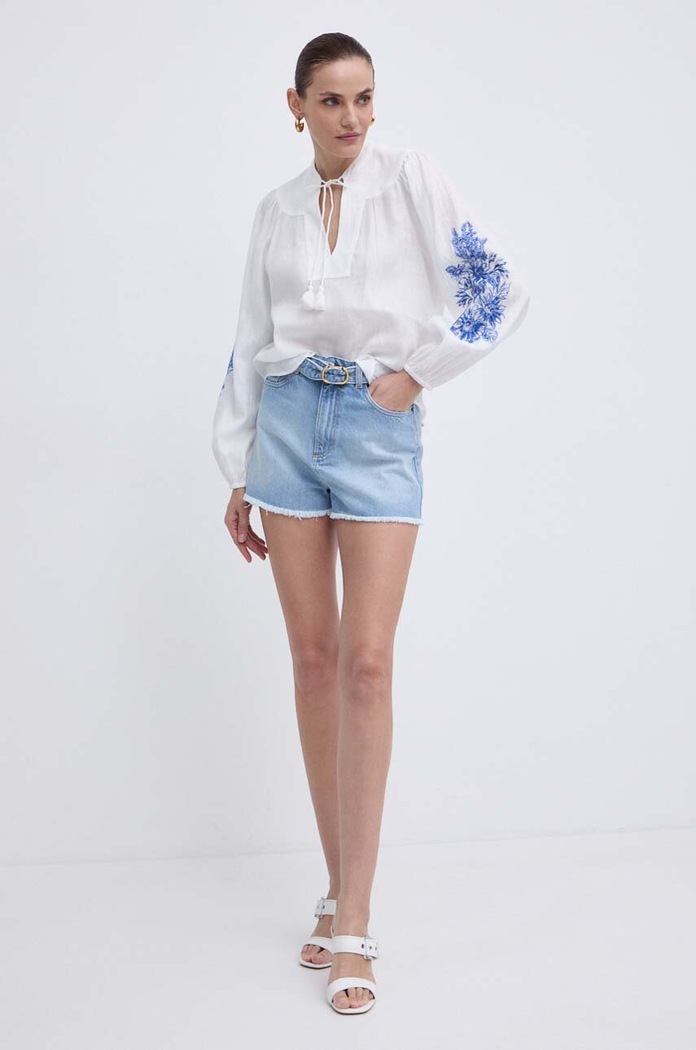 Twinset szorty jeansowe 241TT2392 niebieski SS24