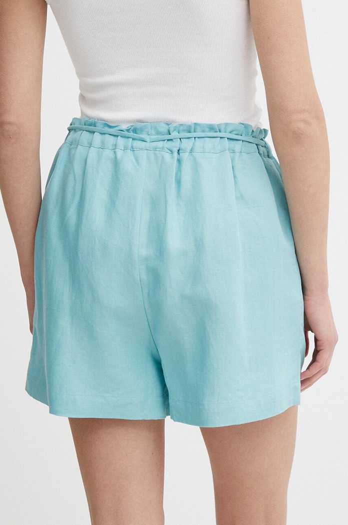 Odzież Pepe Jeans szorty lniane MARTA PL801099 turkusowy