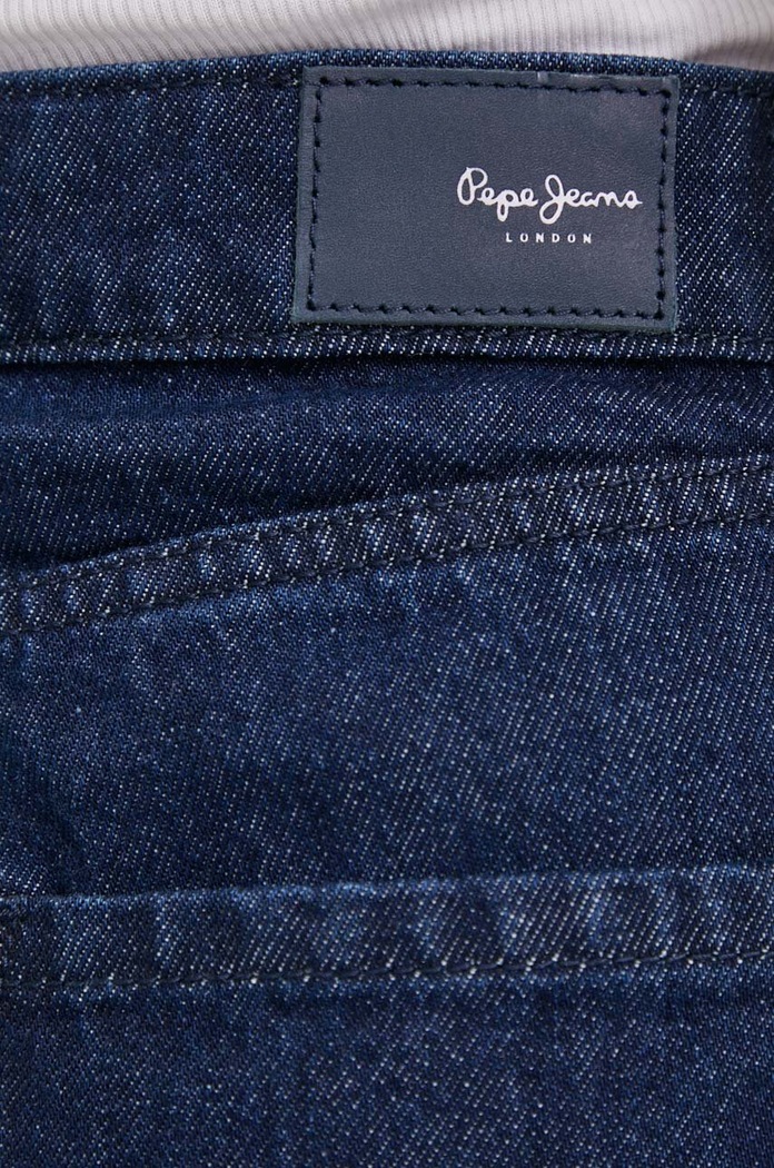 Дънков къс панталон Pepe Jeans A-LINE SHORT HW тъмносин PL801111CT8