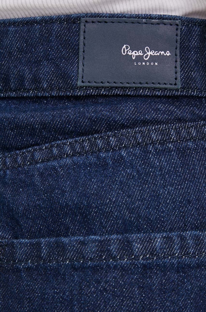 Дънков къс панталон Pepe Jeans A-LINE SHORT HW тъмносин PL801111CT8