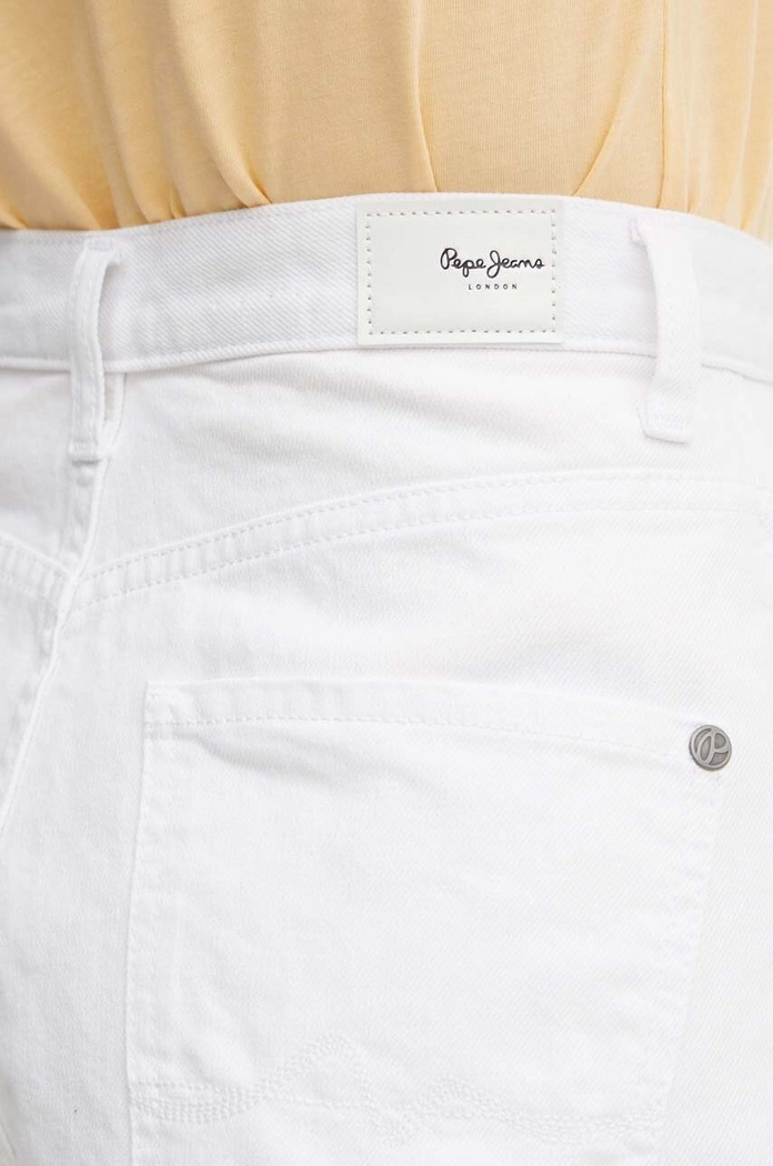 Τζιν σορτς Pepe Jeans A-LINE SHORT UHW A-LINE SHORT UHW PL801112TC1 λευκό