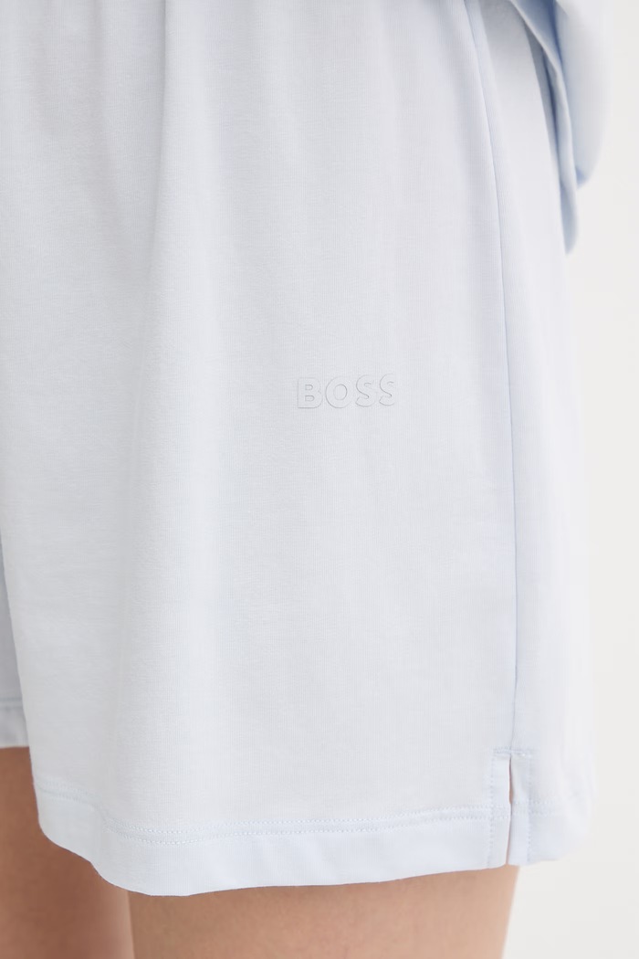 BOSS Teplákové šortky dámske bavlnené s elastanom CI_Shorts CW modrá 50515606