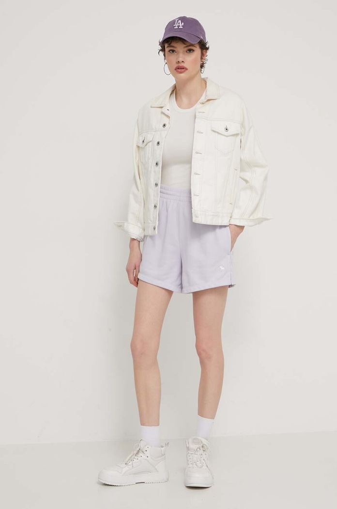 Kratke hlače Abercrombie & Fitch KI149.4229.670 vijolična SS24