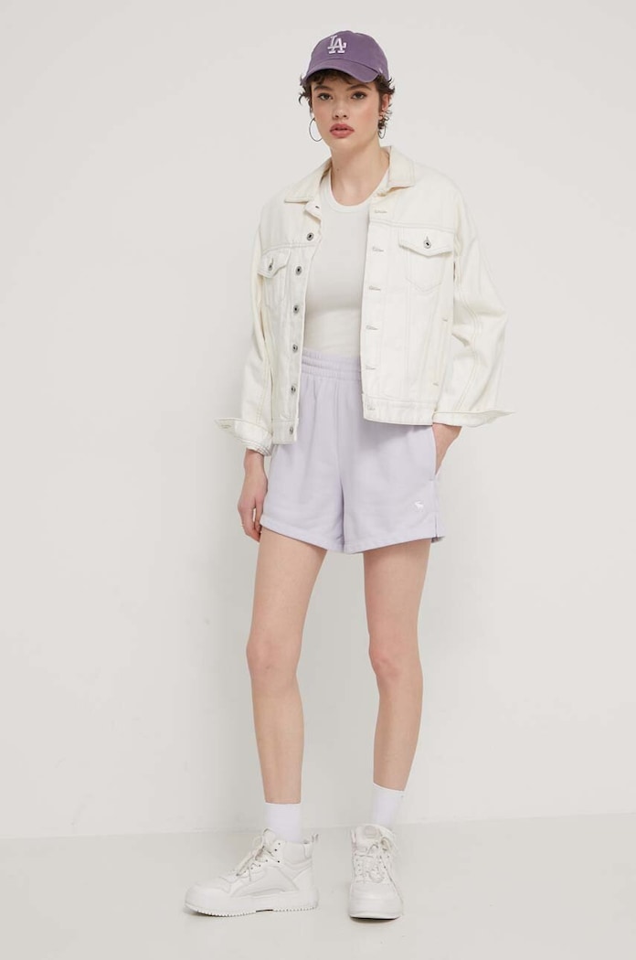 Kratke hlače Abercrombie & Fitch KI149.4229.670 vijolična SS24
