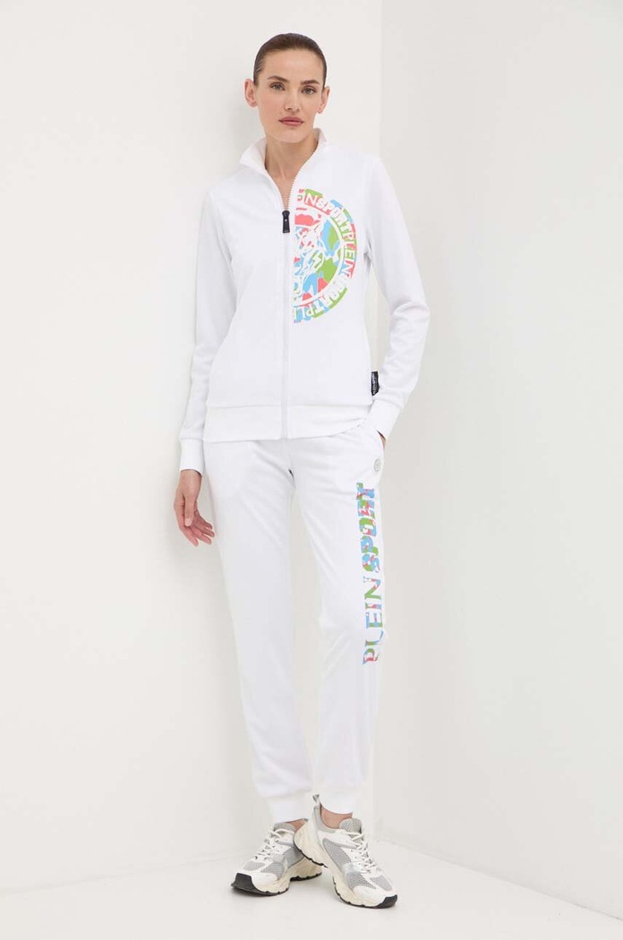 PLEIN SPORT trening tricotaj alb PADC.WJJ0205.SJO002N