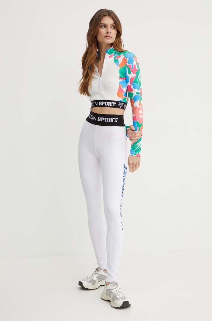 PLEIN SPORT legginsy PADC.WJT1888.STE003N biały SS24