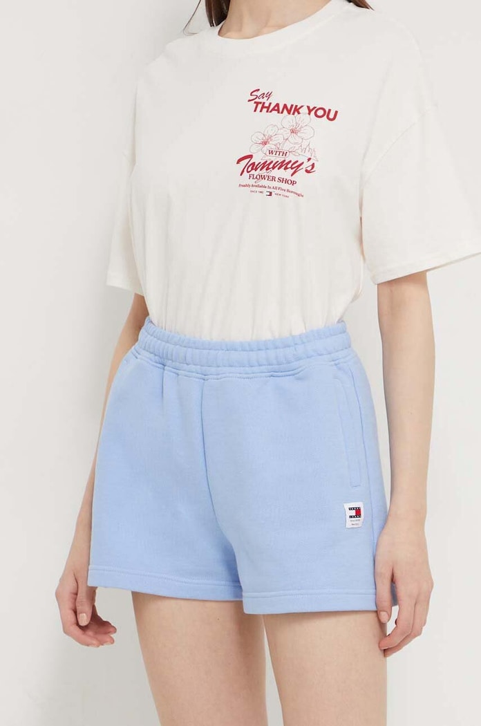 Tommy Jeans Szorty bawełniane niebieski DW0DW17772