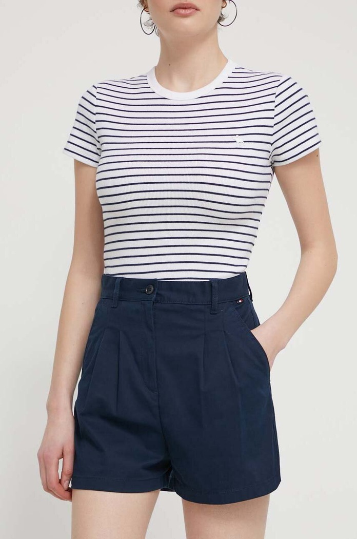 Šortky Tommy Jeans s elastanom tmavomodrá DW0DW17775