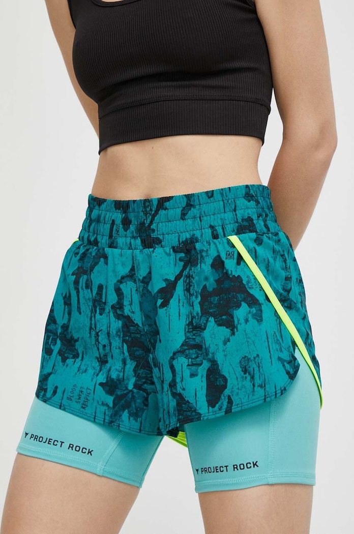 Under Armour Pantaloni scurți de antrenament Project Rock verde 1384202