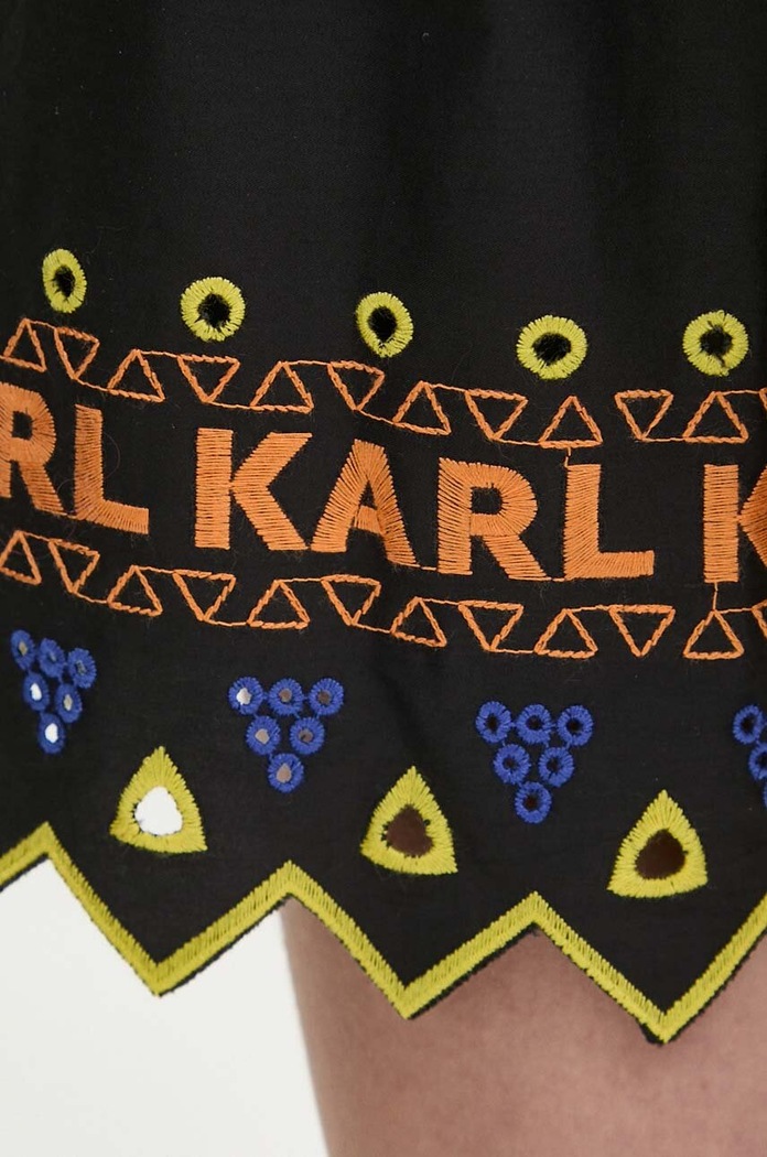 Βαμβακερό σορτσάκι Karl Lagerfeld μαύρο 241W1003