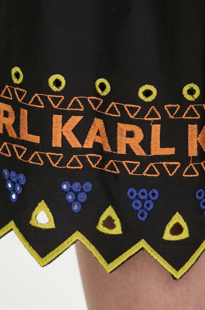 Βαμβακερό σορτσάκι Karl Lagerfeld μαύρο 241W1003