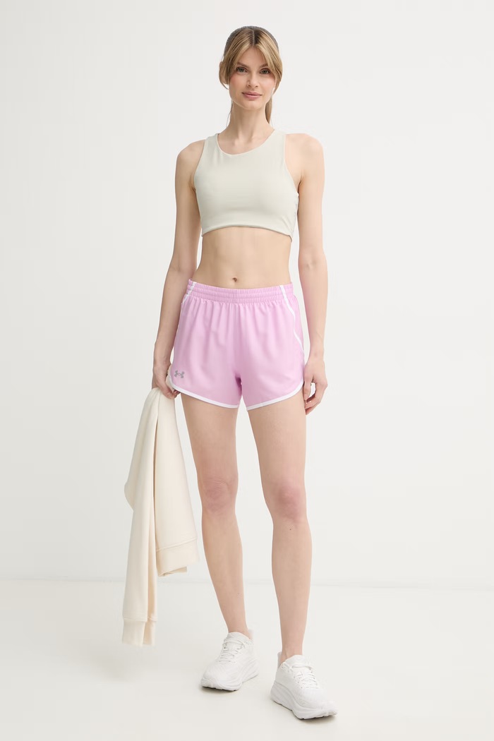 Under Armour szorty sportowe damskie Fly By 1382438 różowy SS26