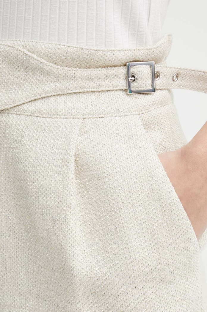 Šortky s příměsí lnu IRO béžová WM30GUNA