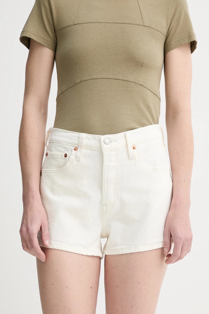 Rifľové krátke nohavice Levi's rifľovina béžová 56327