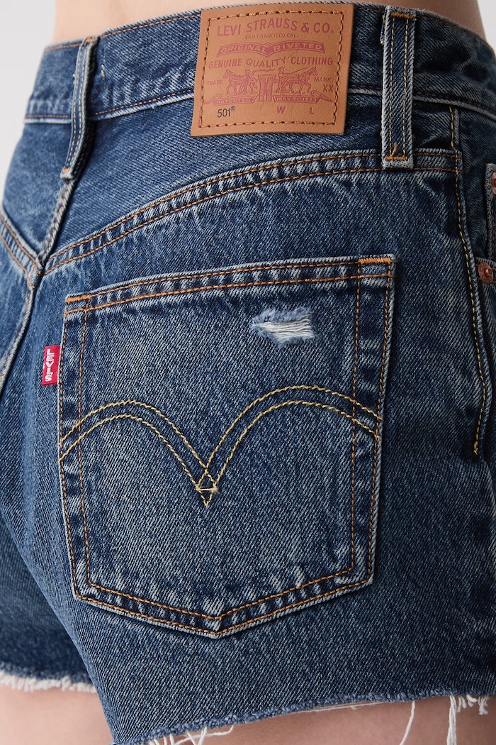 Levi's šortky dámske rifľové 501® ORIGINAL modrá 56327