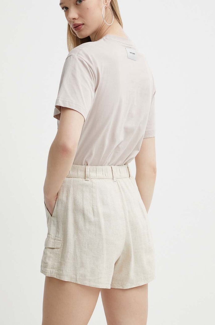 Oblečenie Ľanové šortky Hollister Co. KI349.4184.110 béžová