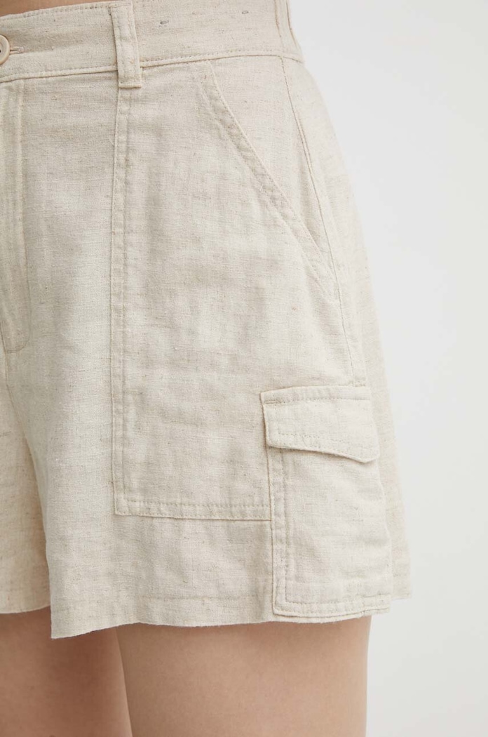 Ľanové šortky Hollister Co. béžová KI349.4184.110