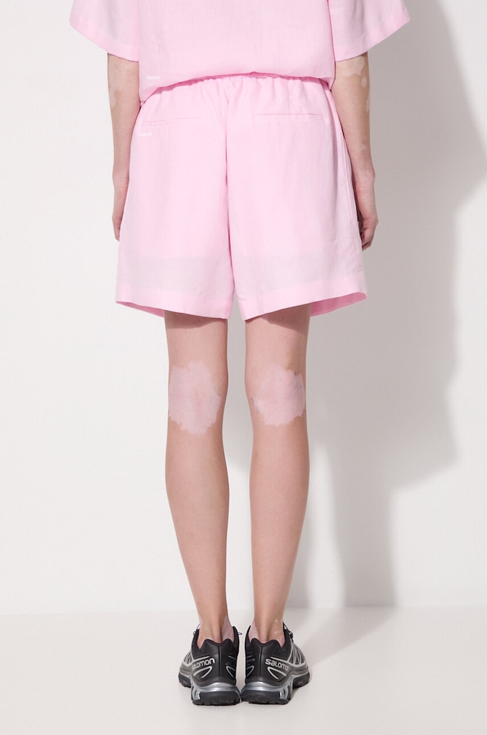 Ρούχα Σορτς από λινό Pangaia DNA Linen Mid Length Shorts 10001972 ροζ