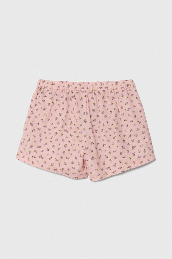 Dievča Detské ľanové šortky United Colors of Benetton 4YP7G901K.P.Seasonal ružová