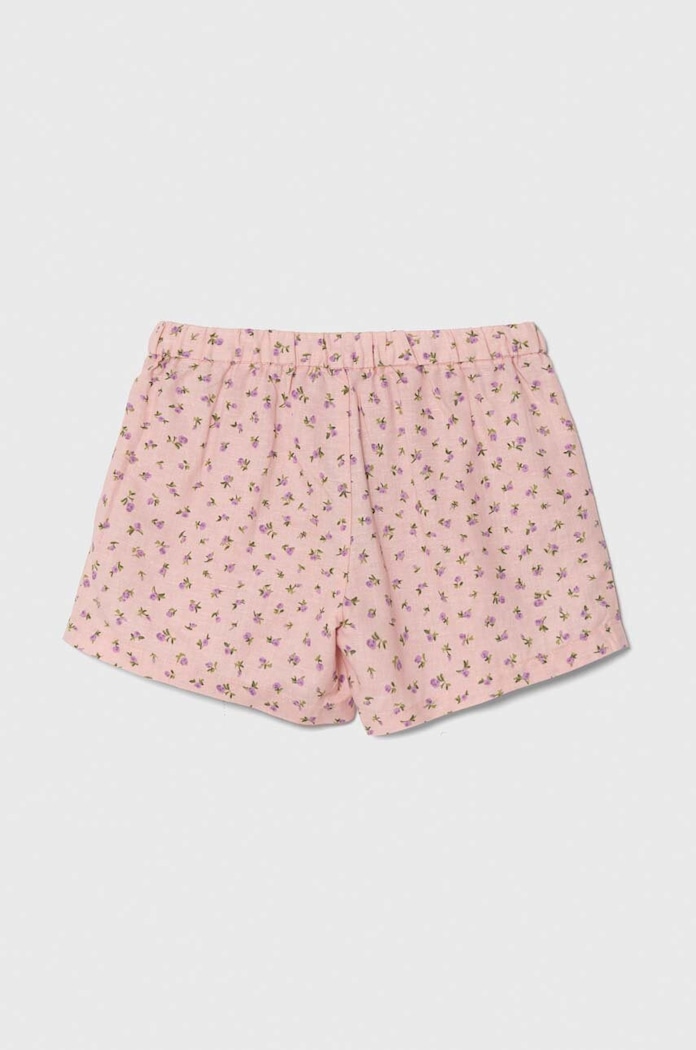 Dievča Detské ľanové šortky United Colors of Benetton 4YP7G901K.P.Seasonal ružová