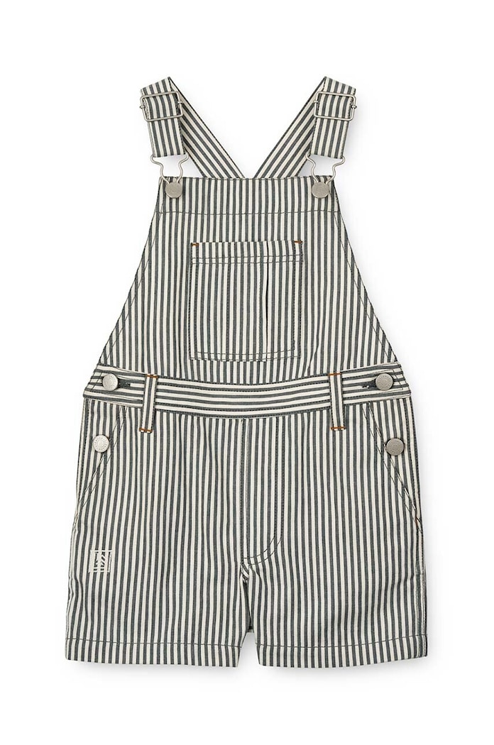 Dječje pamučne tregerice Liewood Venedict Stripe Dungaree LW18846 plava SS24
