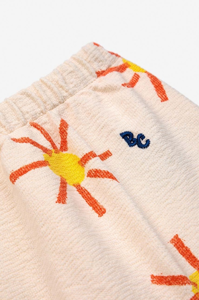 Băieți Bobo Choses pantaloni scurți din bumbac pentru bebeluși 124AB069 bej