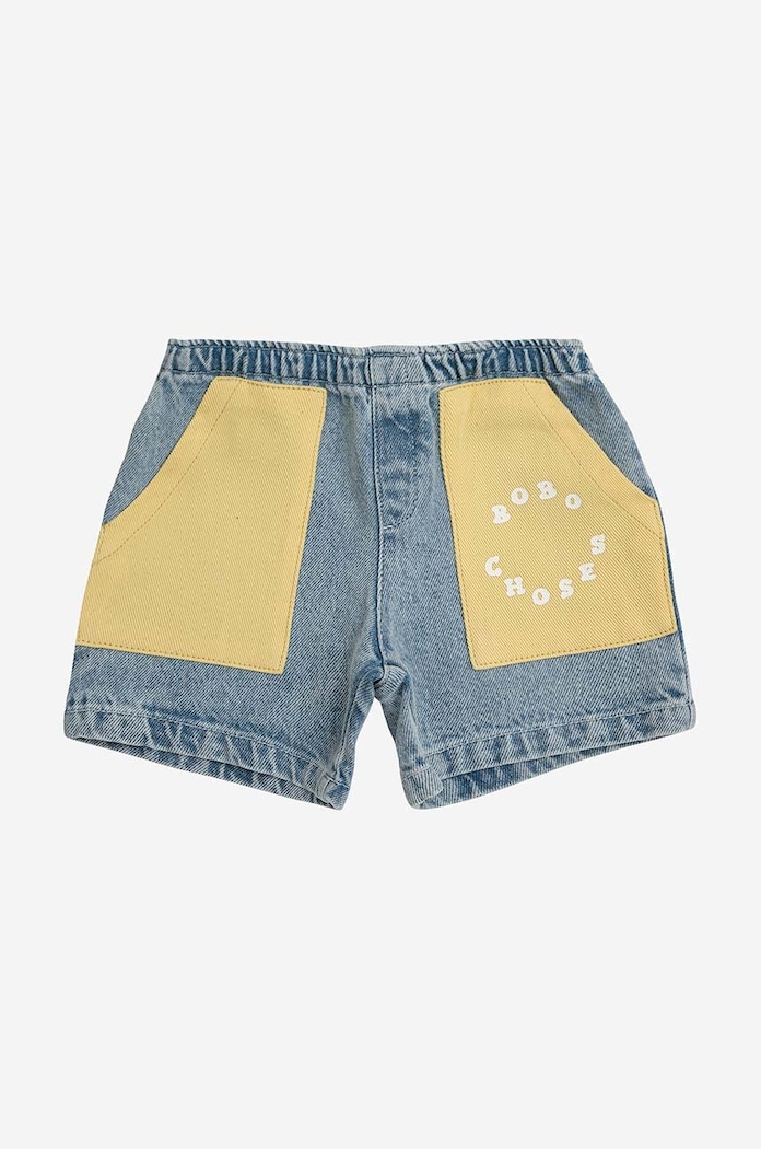 Bobo Choses szorty bawełniane niemowlęce 124AB081 niebieski SS24
