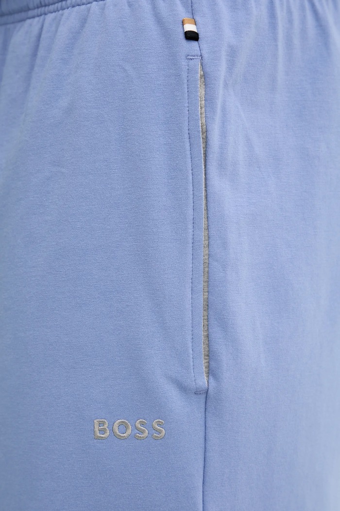 BOSS šortky lounge pánske bavlnené s elastanom Mix&Match Short CW modrá 50515314