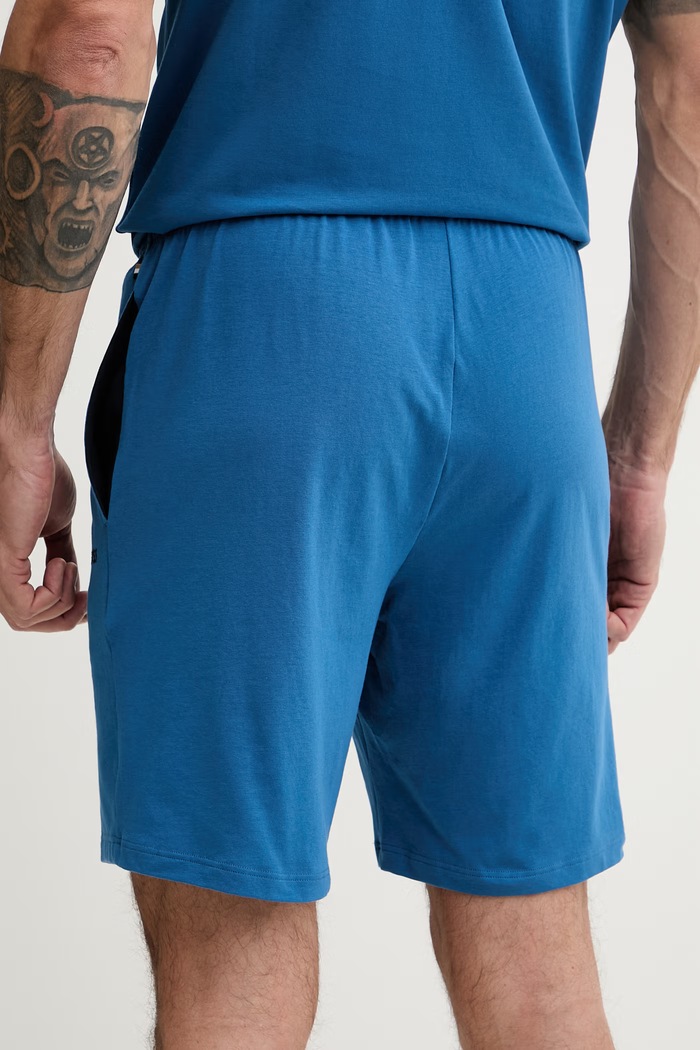 Îmbrăcăminte BOSS Șorturi de loungewear masculini din bumbac cu elastan Mix&Match Short CW 50515314 albastru