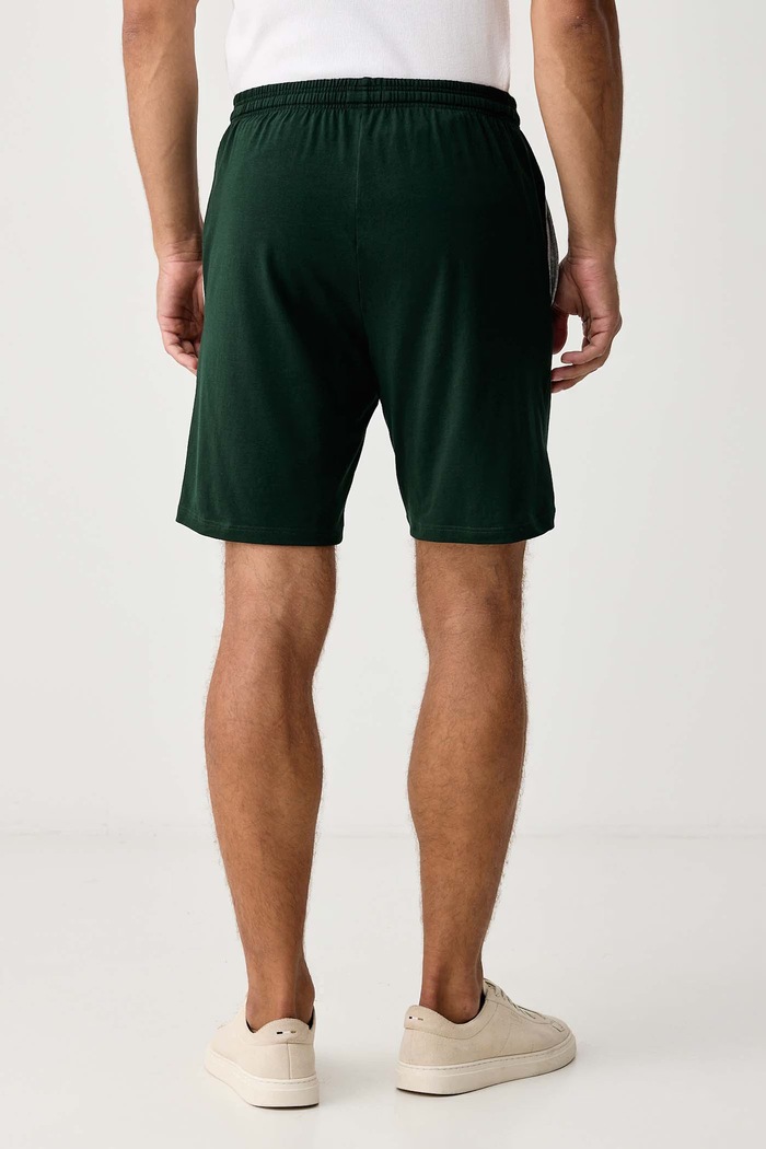 Дрехи BOSS Домашен къс панталон мъжки от памук с еластан Mix&Match Short CW 50515314 зелен
