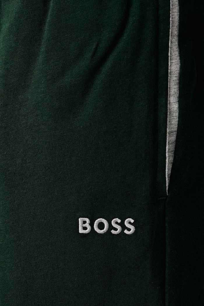 Домашен къс панталон мъжки от памук с еластан Mix&Match Short CW BOSS 50515314 зелен