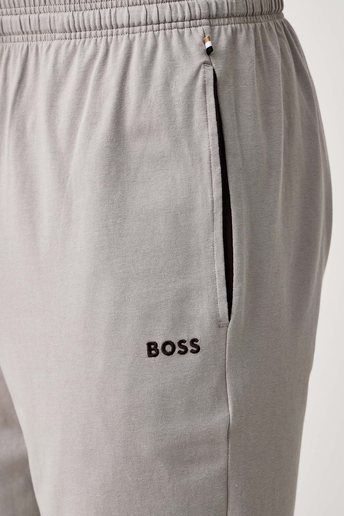 Домашен къс панталон мъжки от памук с еластан Mix&Match Short CW BOSS 50515314 бежов