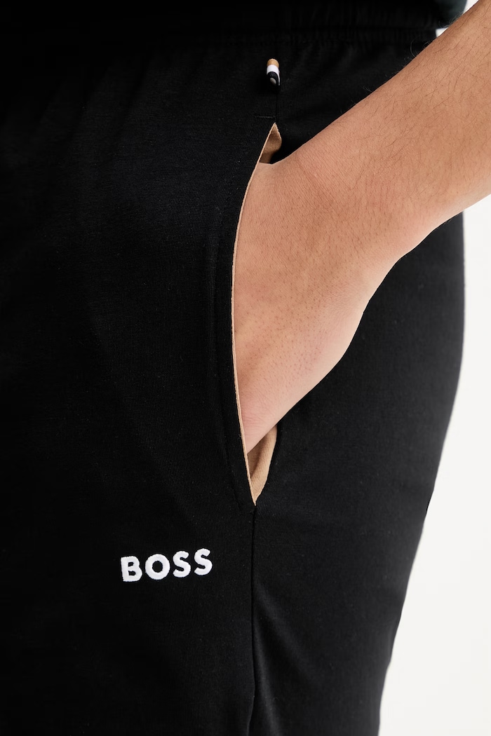 Oblečenie BOSS šortky lounge pánske bavlnené s elastanom Mix&Match Short CW 50515314 čierna