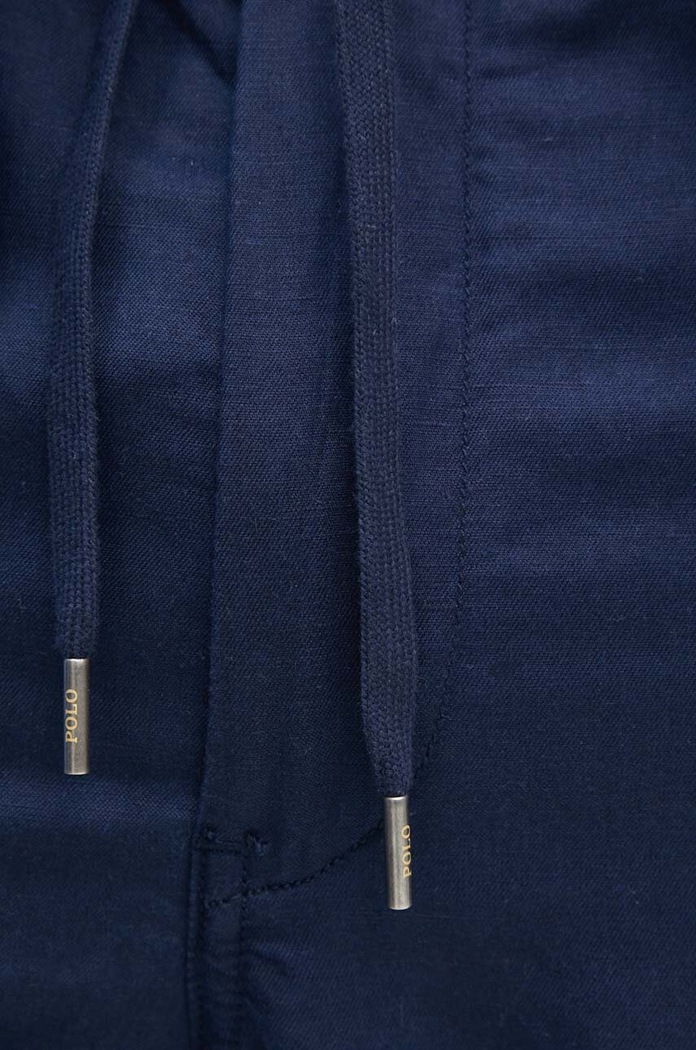 Ľanové nohavice Polo Ralph Lauren 710927863 tmavomodrá